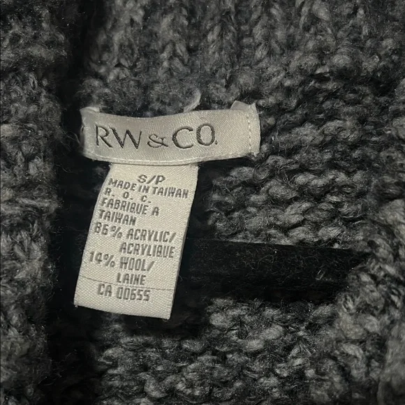 RW&CO. Gray Knit Cardigan Sweater wool blend - Picture 3 of 7